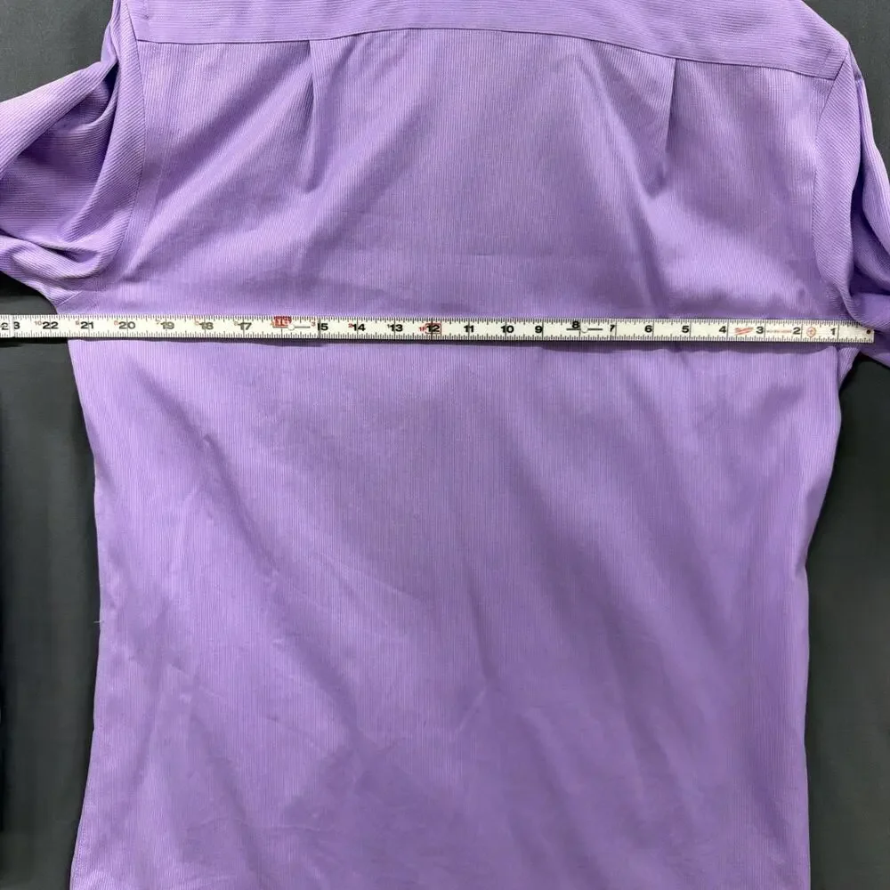 Calvin Klein Dress Shirt Mens 15.5 34/35 Purple Slim Fit Non Iron Button Up